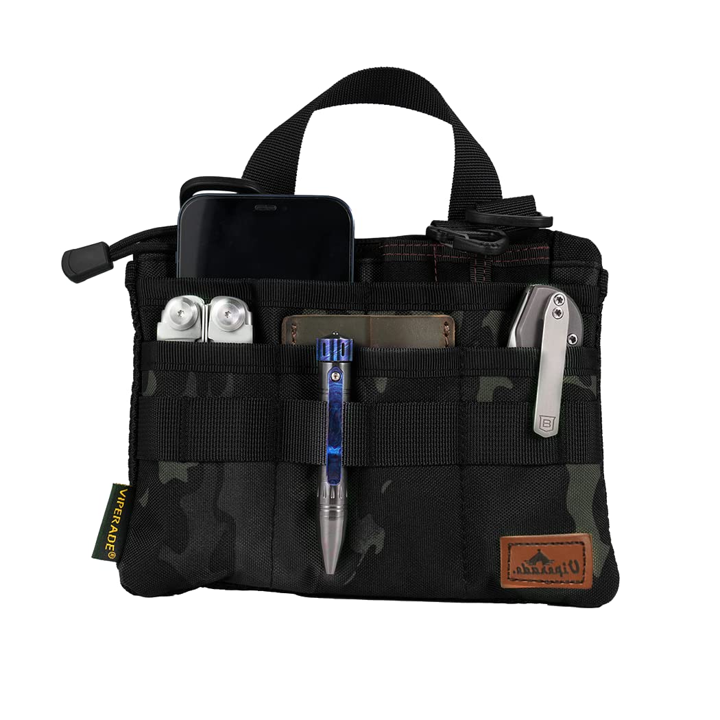 Viperade VE5 EDC Pocket Organizer for Men - 7-Pocket Nylon Pouch for Multitools & Everyday Carry Gear | Compact Utility Pouch for Tactical, Camping, Hiking & Outdoor Adventures