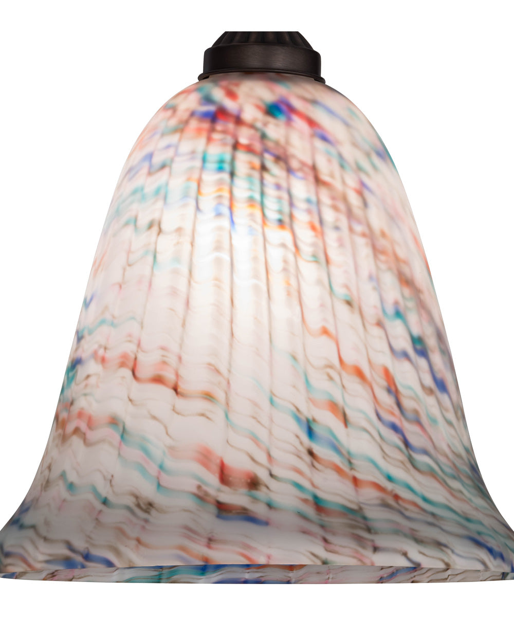 11W Peacock Pate De Verre Pendant Light - Elegant Handcrafted Glass Ceiling Fixture for Dining Room, Bedroom & Living Room Decor