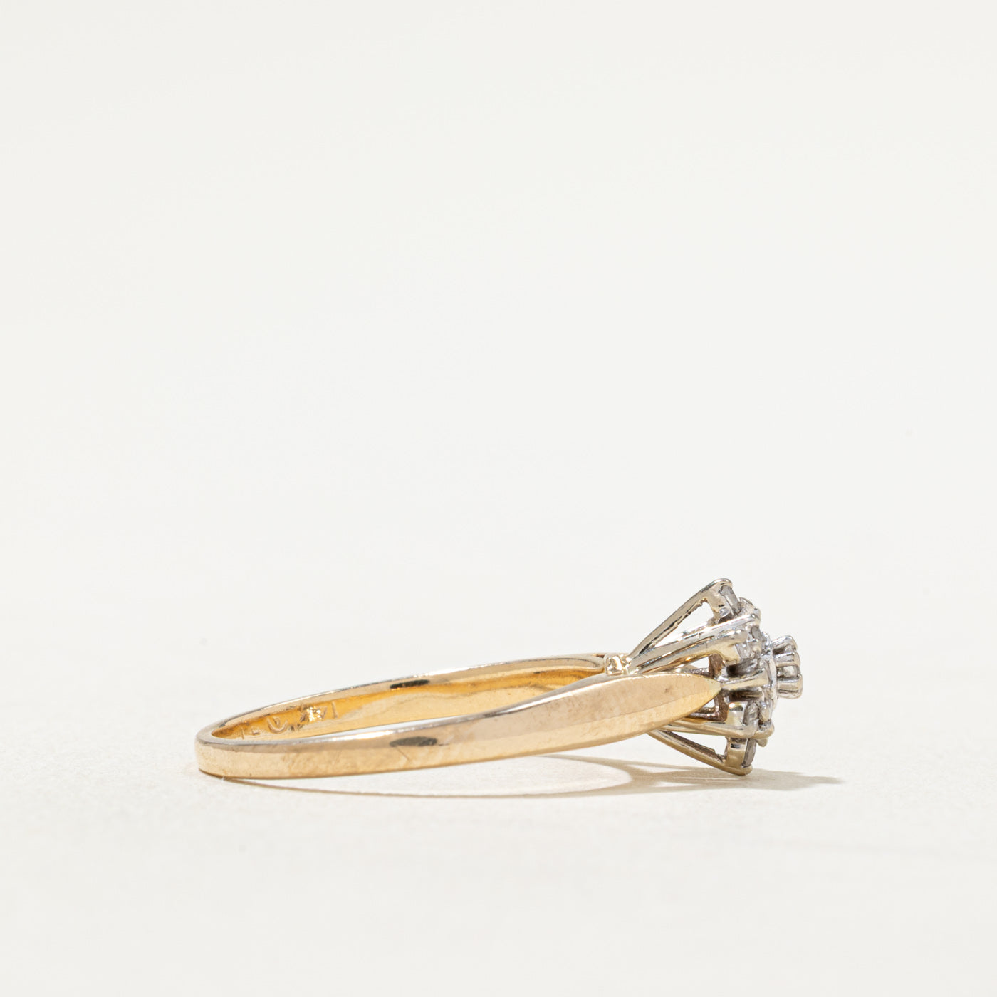 0.14ctw Diamond Cluster Petal Ring for Women - Size 5.75 | Elegant Floral Engagement Wedding Band | Perfect for Anniversary, Proposal & Special Occasions
