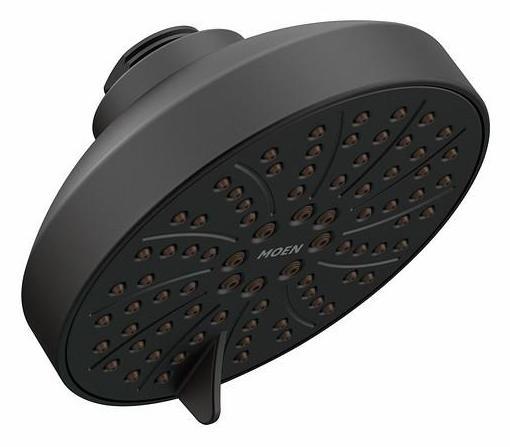 Moen 6512EP15BL 6-Function Low Flow Shower Head in Matte Black - Water Saving, High Pressure Showerhead for Bathroom, Spa-Like Experience at Home