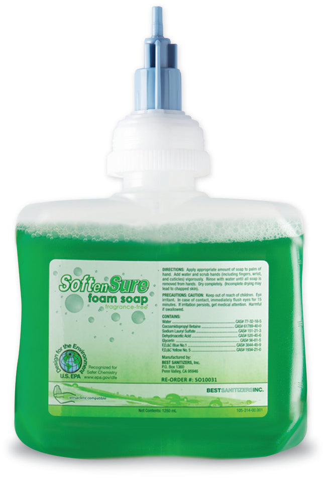 SoftenSure Antimicrobial Foam Soap Refill - 1250ml (6 Pack) | Hospital-Grade Hand Sanitizer for Healthcare, Food Service & Public Restrooms