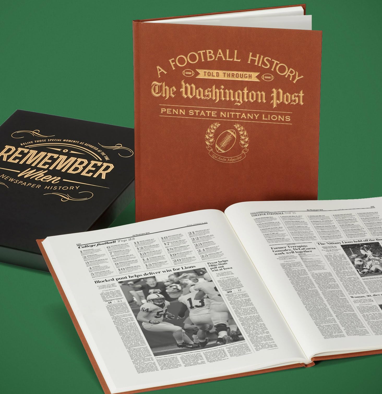 Personalized College Football Newspaper History Book - A3 Large Deluxe Hardcover for Fans, Alumni & Students | Unique Signature Gift for Graduation, Game Day & Home Decor