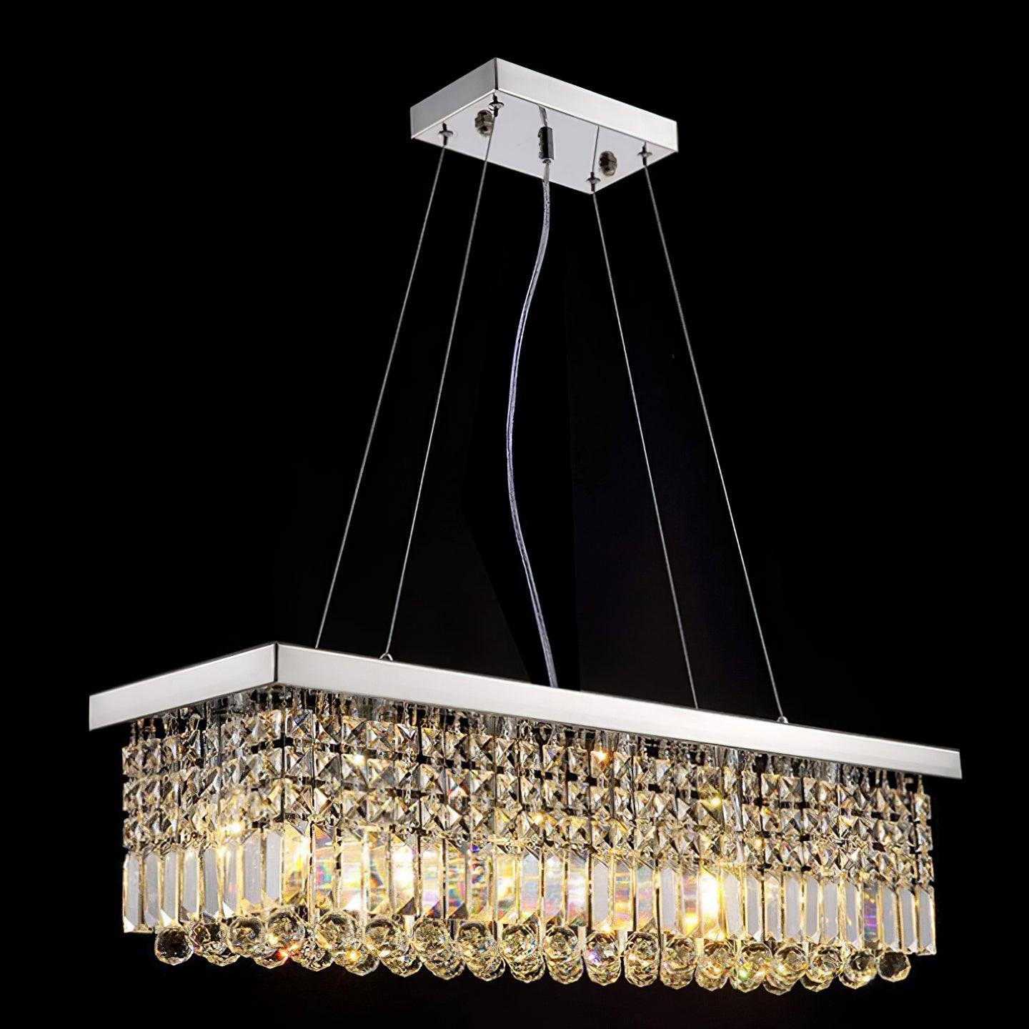 Elegant Crystal Raindrop Chandelier - Modern Ceiling Light Fixture for Dining Room, Living Room & Bedroom | Perfect for Home Decor & Wedding Venues