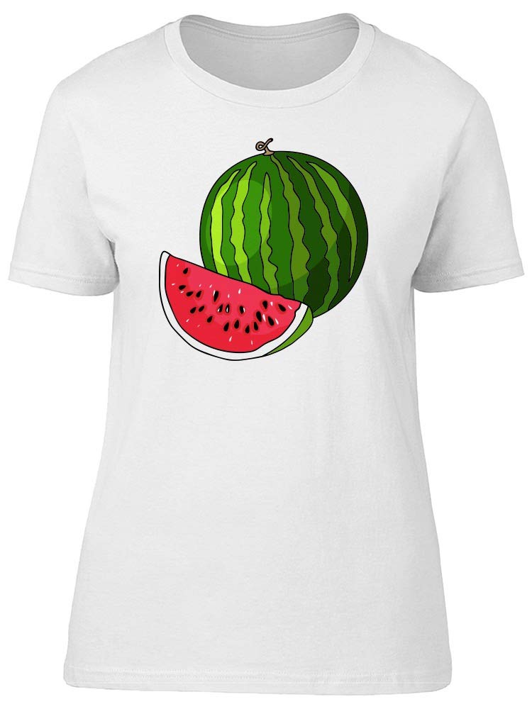 Smartprints Cool Fresh Juicy Watermelon Print T-Shirt for Women - Casual Summer Fashion Top for Beach Outings & Streetwear