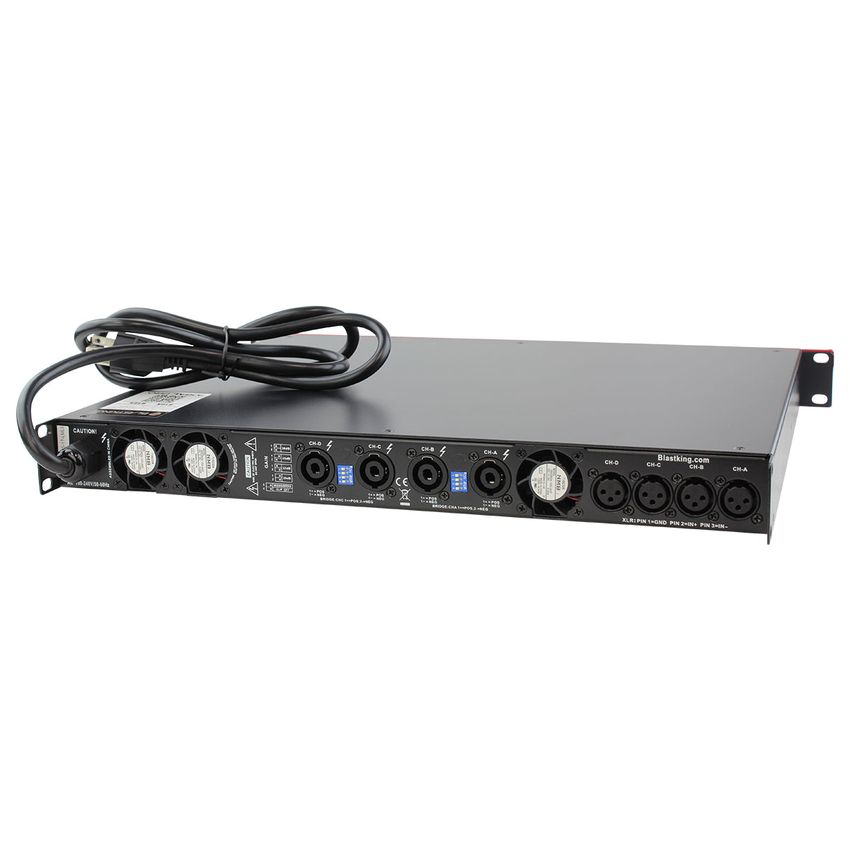 Blastking D10K 10000W 4-Channel Class D Professional Power Amplifier - Perfect for Live Concerts, DJ Gigs & Studio Recording