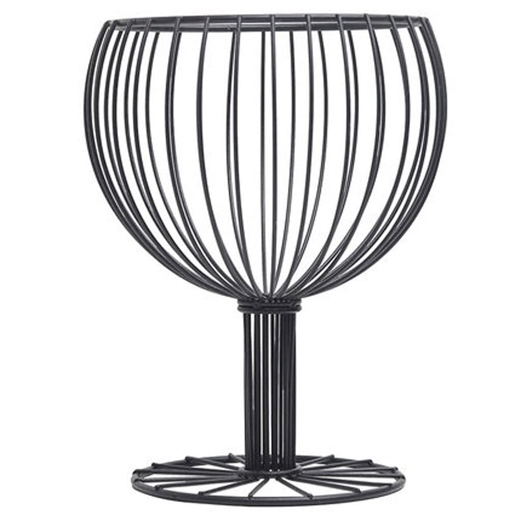 EKDSPW Black Iron Mesh Fruit Bowl - Wine Glass Shape Snack Tray for Desserts, Fruits, and Nuts - Stylish Coffee Table Decor for Living Room, Kitchen, or Dining Room - Perfect for Parties, Entertaining, and Home Organization (One Size)