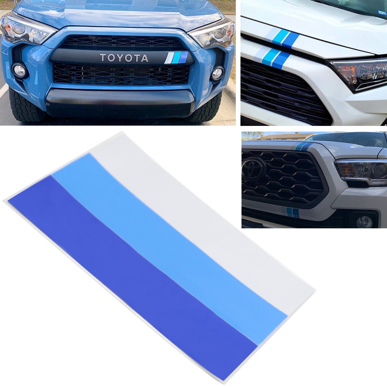 10 Inch Classic Retro Style Tri-Color Stripe Decal Sticker for Toyota, Lexus, Honda, Nissan - Waterproof Vinyl Car Decoration for Side Door, Hood, Bumper - Perfect for Customizing Vintage & Sports Cars