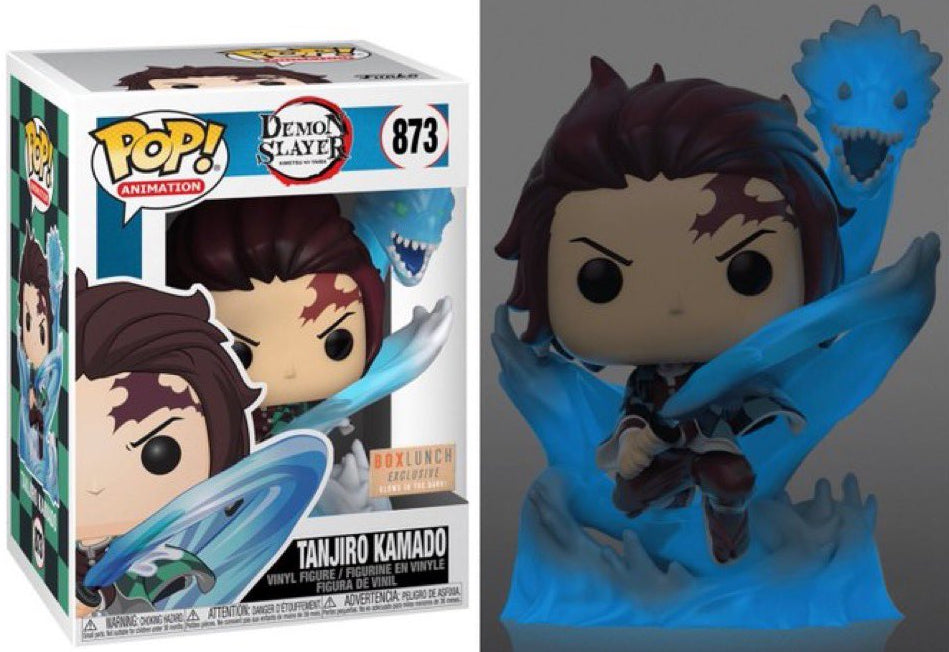Demon Slayer Tanjiro Kamado Funko Pop! Vinyl Figure (Box Lunch GITD Exclusive #873) - Glow in The Dark Anime Collectible for Fans & Gift Idea