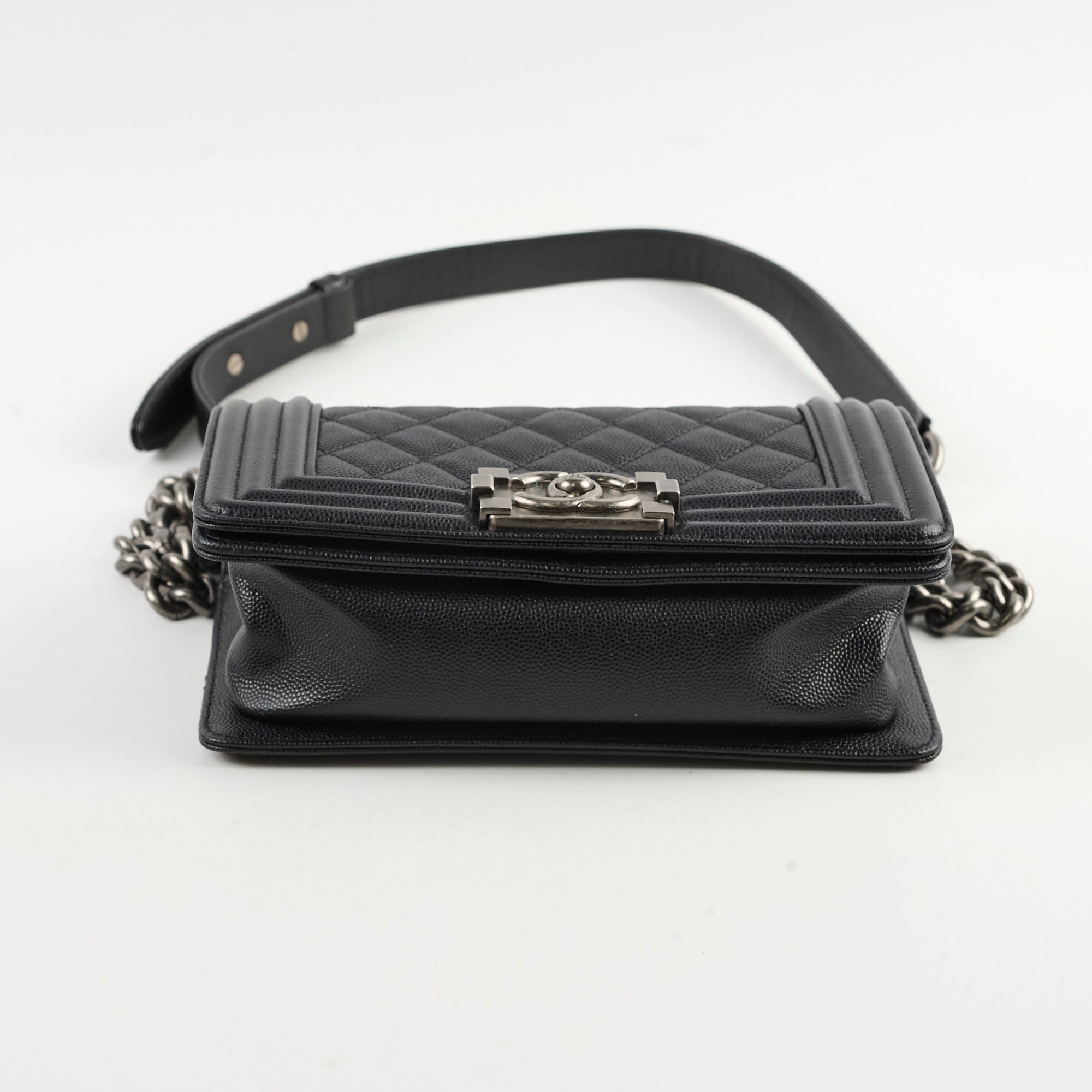 Chanel Caviar Small Boy Black Leather Handbag - Luxury Designer Crossbody Bag for Women | Perfect for Evening Events, Parties & Everyday Use