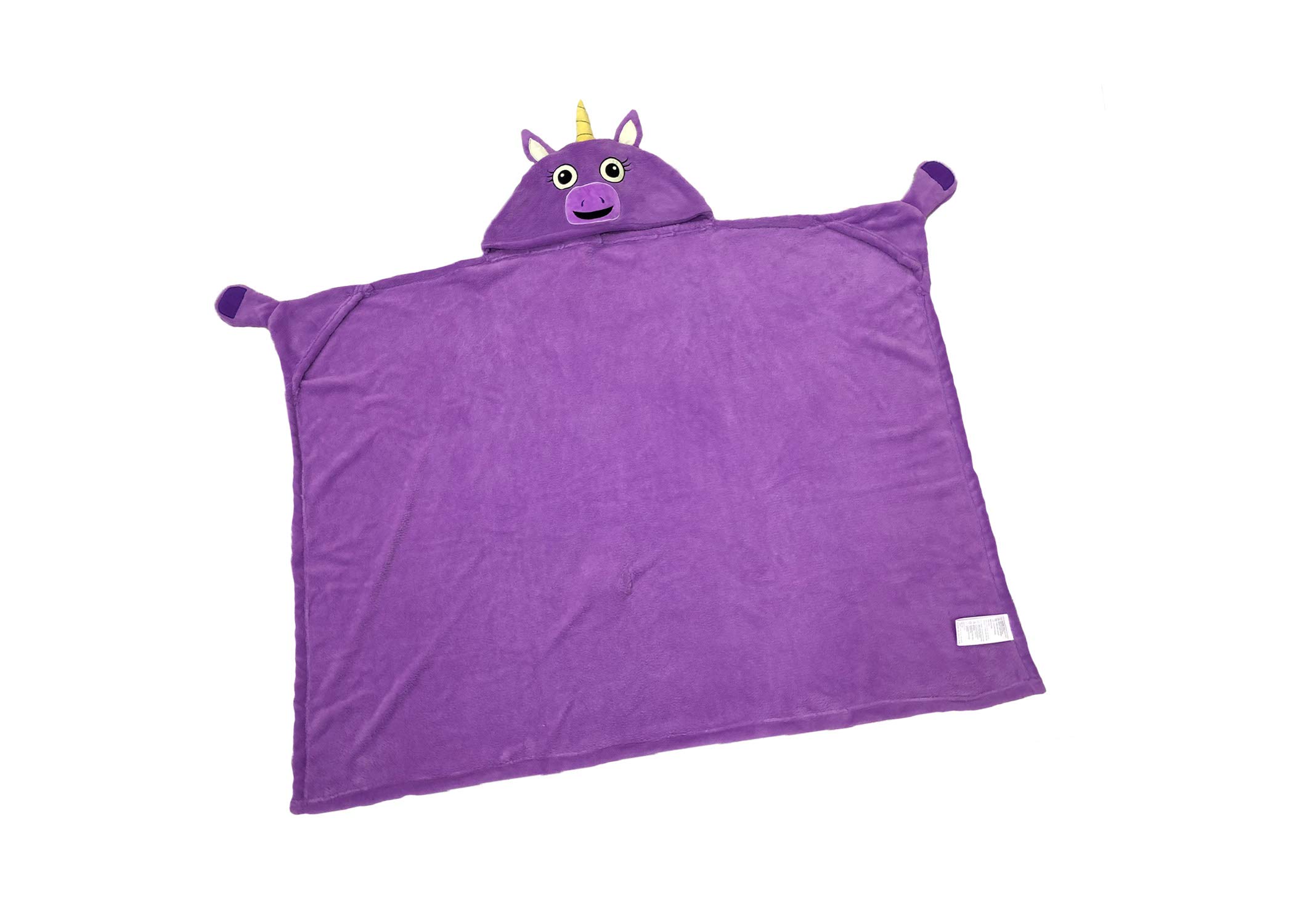 Super Soft Hooded Blanket for Kids - Cozy Unicorn Robe & Stuffed Animal Throw - Machine Washable Purple Fuzzy Blanket | Perfect for Sleepovers, Bedtime Snuggles & Winter Warmth