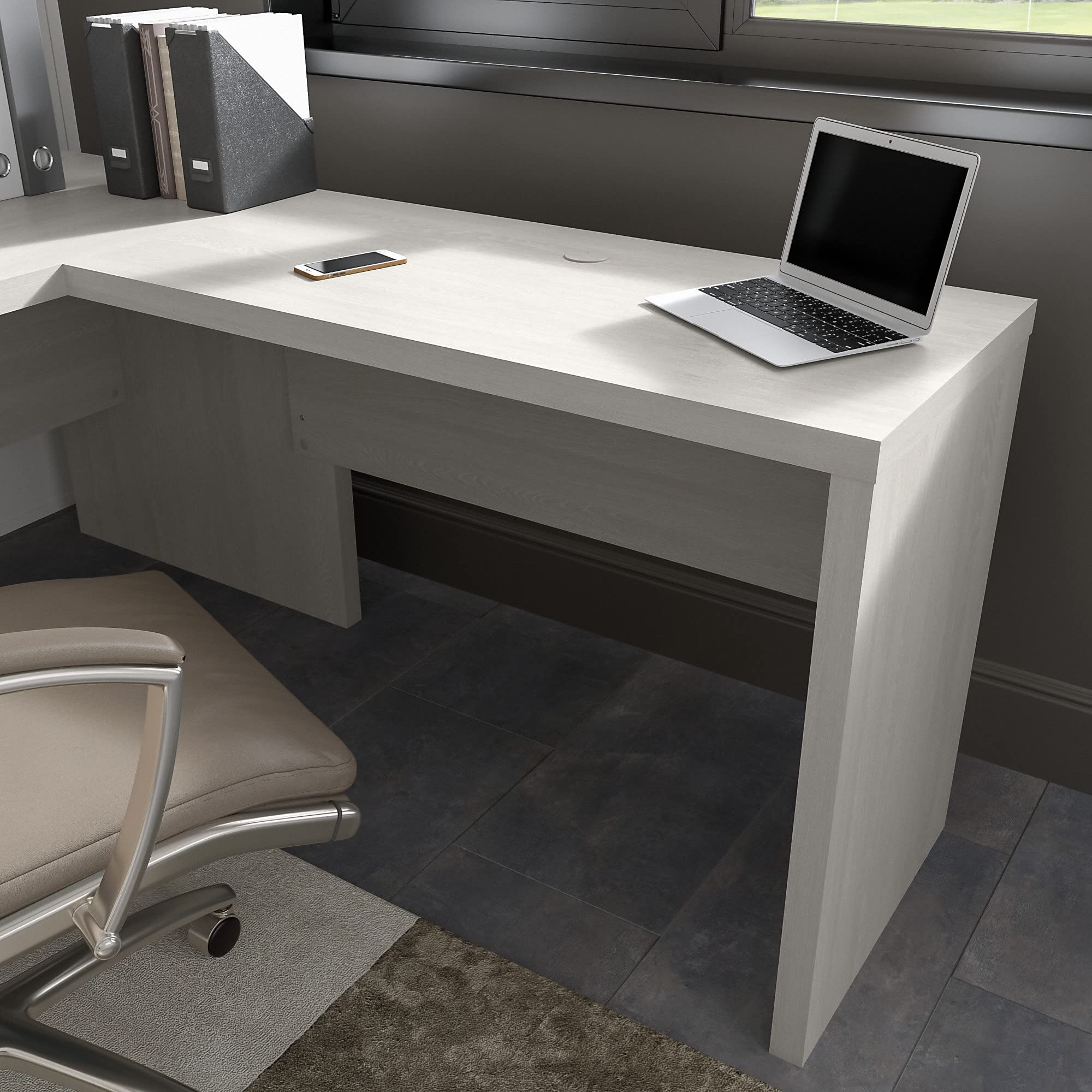 Bush Business Furniture Echo 42W Desk Return/Bridge in Gray Sand - Home Office Desk for Small Spaces, Workstation & Study Room Setup
