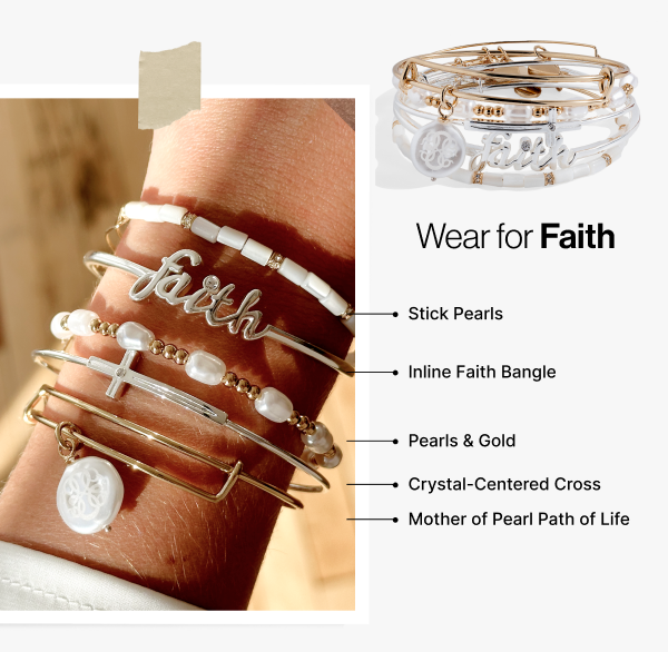 Faith Bracelets Set of 5 - Inspirational Beaded Religious Jewelry for Women & Girls - Perfect for Church, Prayer & Daily Wear