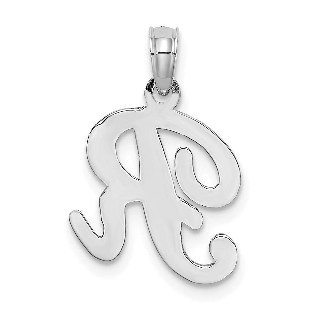 10K White Gold R Initial Letter Alphabet Charm Pendant - Personalized Jewelry Gift for Women, Men, Couples | Birthday, Anniversary, Valentine's Day, Christmas Present