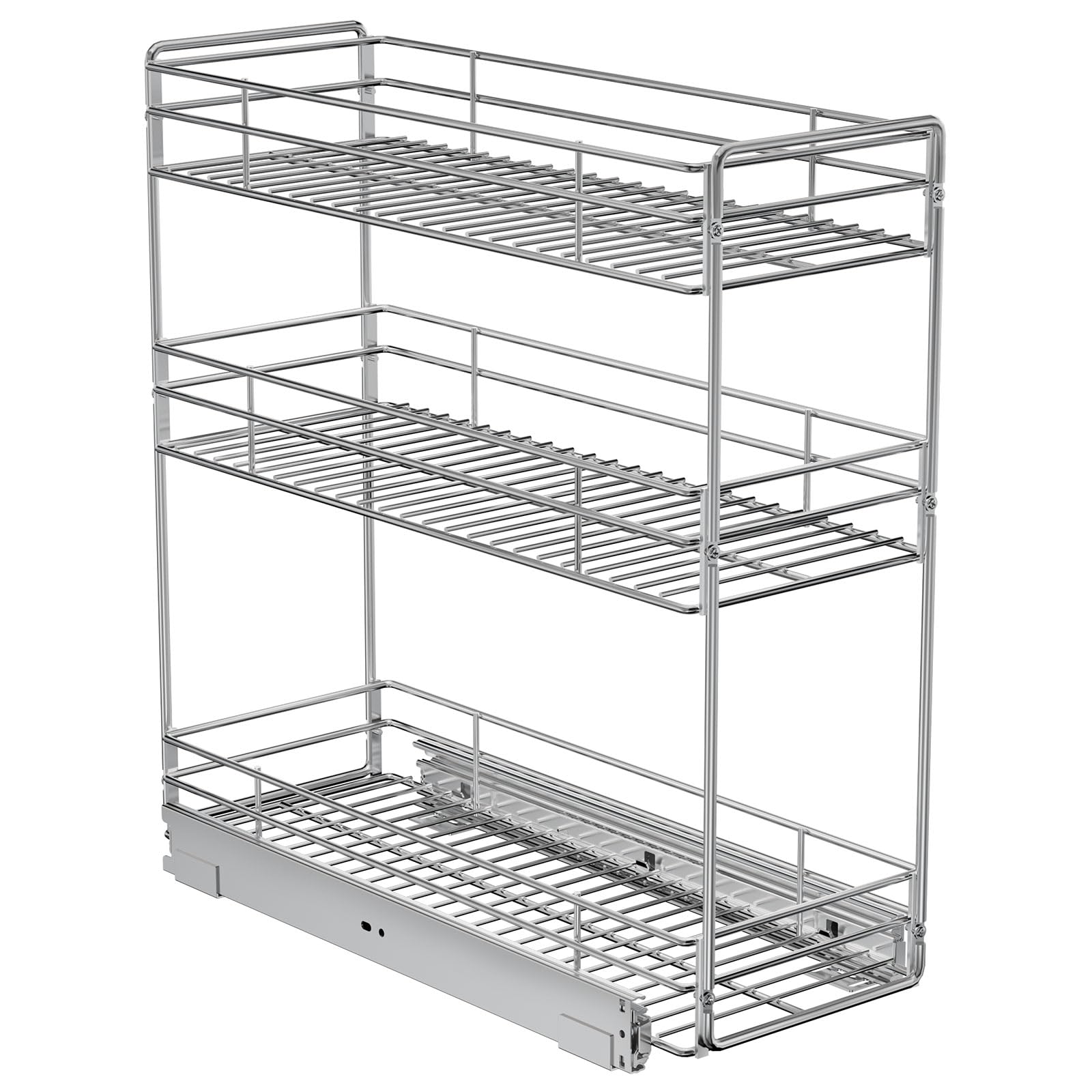 ROOMTEC 3-Tier Pull Out Spice Rack for Narrow Cabinets - 8.5