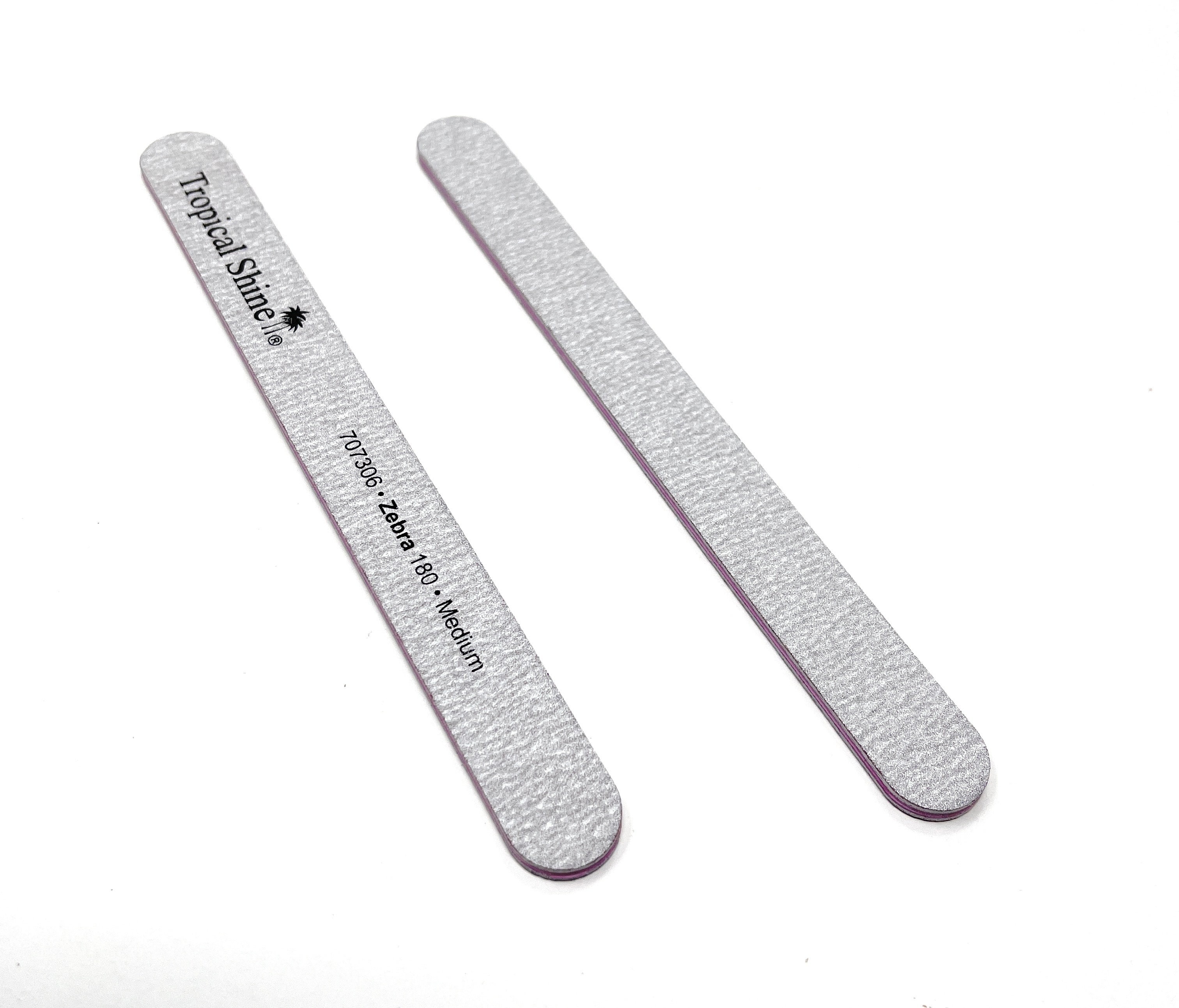 Premium Zebra Print Nail Files - 180 Grit Dual Sided Emery Boards with Cushion for Salon & Home Use - Medium Grit Professional Manicure Tools (3-Pack) - Perfect for Nail Care, Travel & DIY Beauty