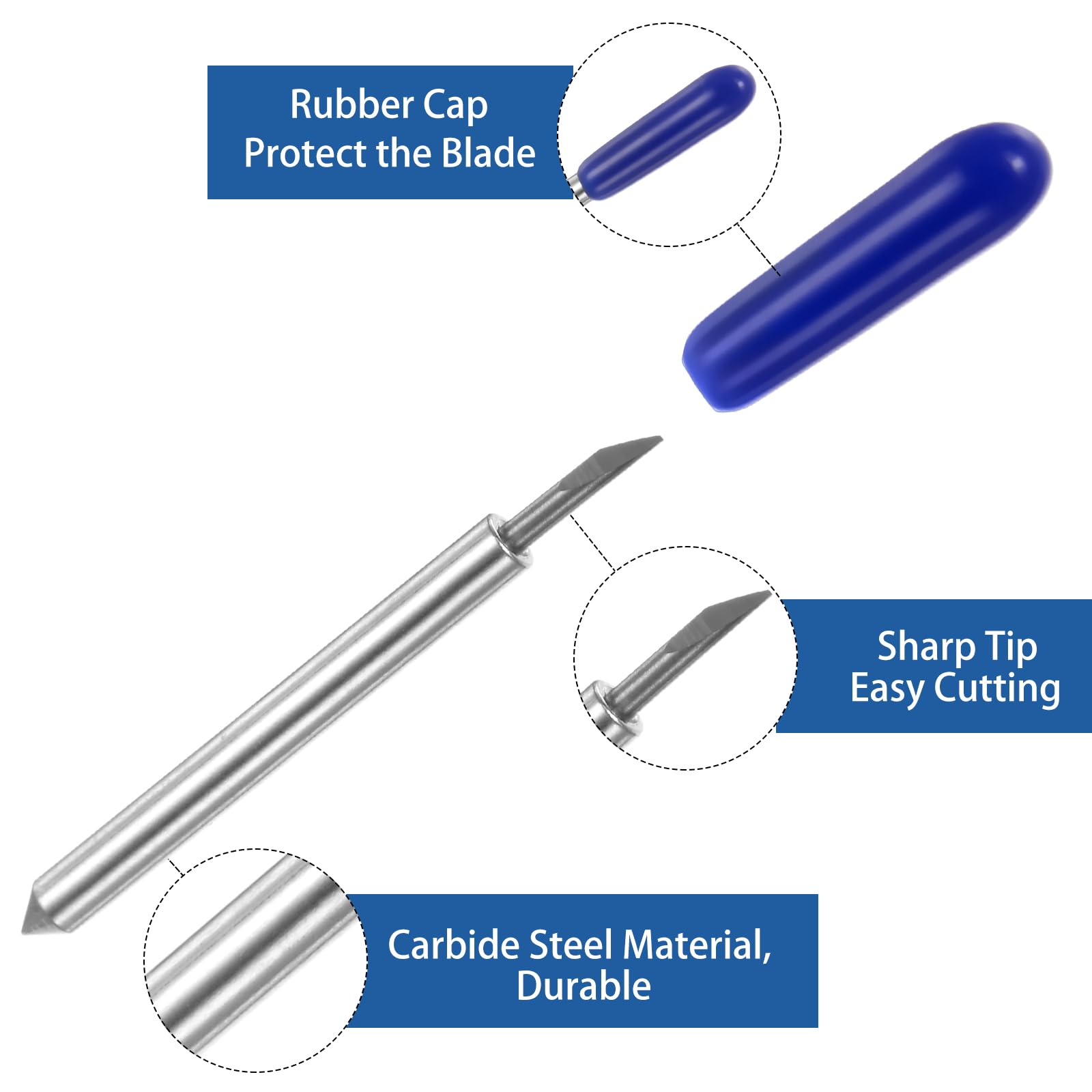 uxcell 30Pcs Fine Point Cutting Blades Replacement for Cricut Maker/Maker 3/Explore Air/Air 2/Air 3 - 60 Degree Blue Precision Blades for Vinyl, Cardstock & DIY Crafts - Perfect for Scrapbooking, Home Decor & Personalized Gifts