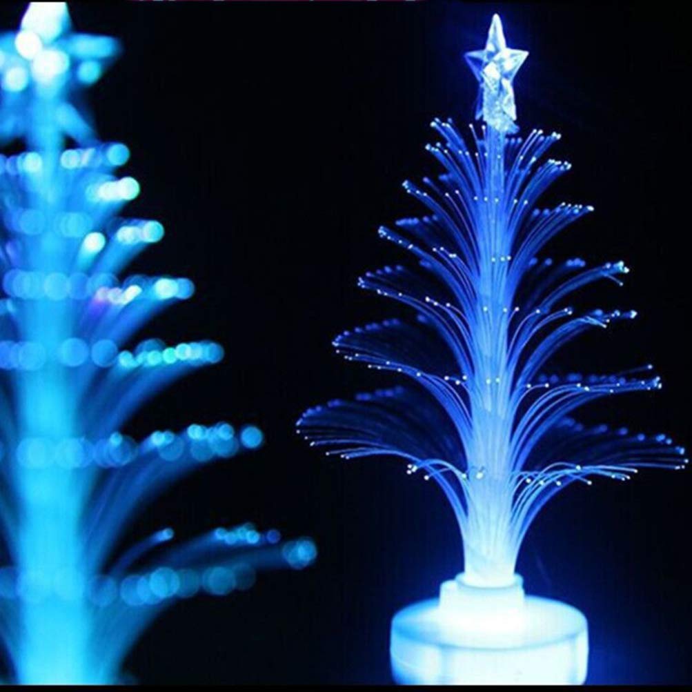 3Pcs Color Changing Fiber Optic LED Light - Mini Christmas Tree Decor with Battery Operation for Holiday Home, Xmas Table Centerpiece, Dining Room & Party Decoration | Perfect for Christmas, Weddings, and Festive Gatherings