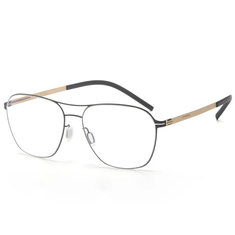 Aror Women's Full Rim Square Double Bridge Titanium Eyeglasses Frame 49251 - Lightweight Durable Glasses for Work, Reading & Fashion