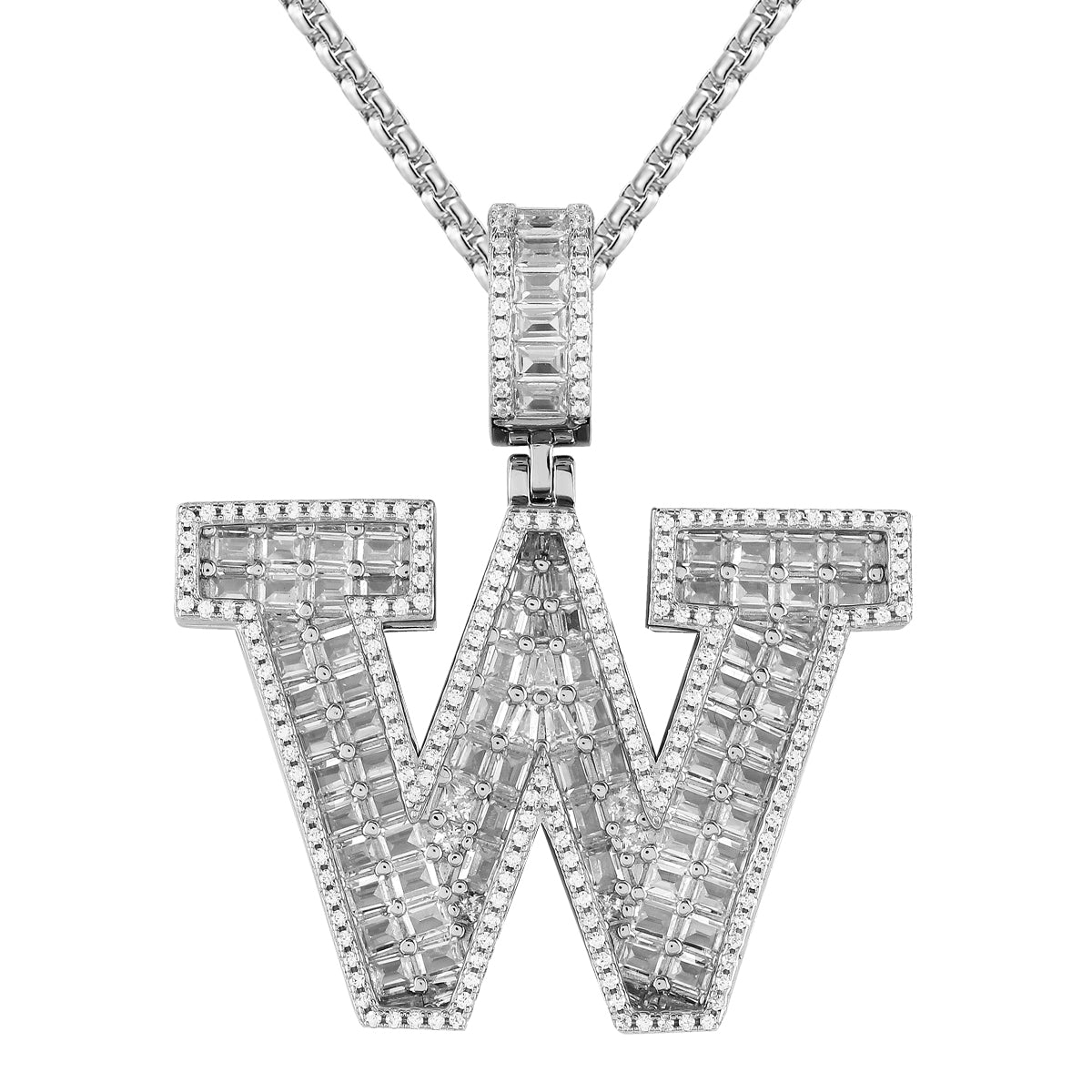Custom Sterling Silver Initial Letter Pendant - Emerald Cut Personalized Jewelry for Women - Perfect for Birthdays, Anniversaries & Gifts