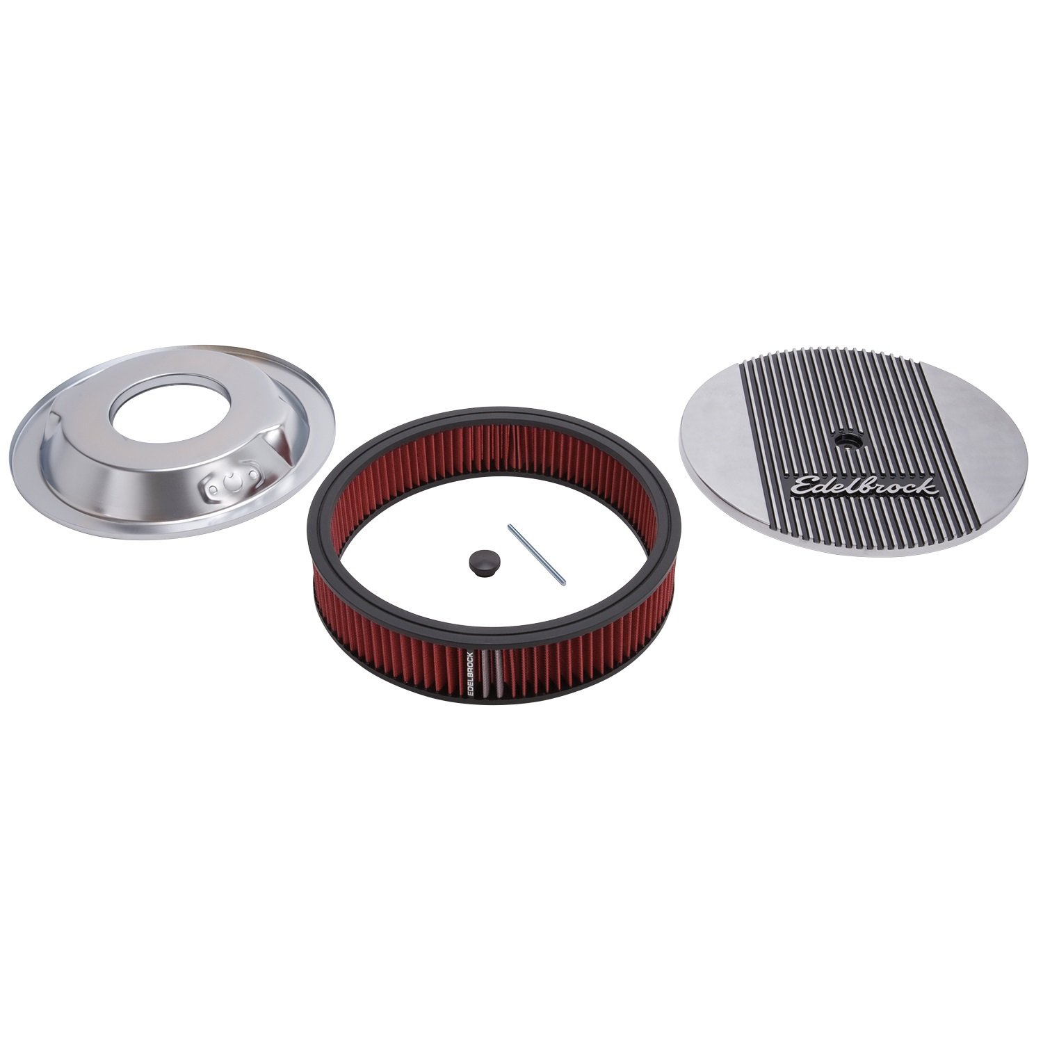 Edelbrock 4268 Elite II Air Cleaner - 14 Inch Diameter with 3 Inch Filter Element, Standard Height Performance Air Intake System for Muscle Cars & Hot Rods