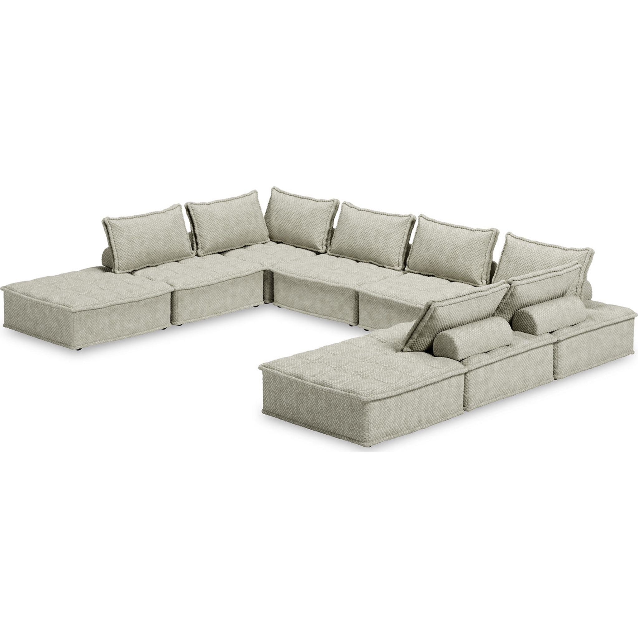 8-Piece Modular Sectional Sofa Set - Modern L-Shaped Couch with Reversible Chaise for Living Room, Family Room & Home Theater
