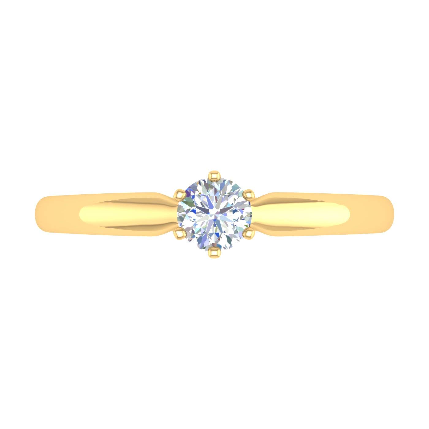 1/4 Carat 6-Prong Set Diamond Solitaire Engagement Ring Band in 10K Gold - Perfect for Proposals, Anniversaries & Bridal Jewelry