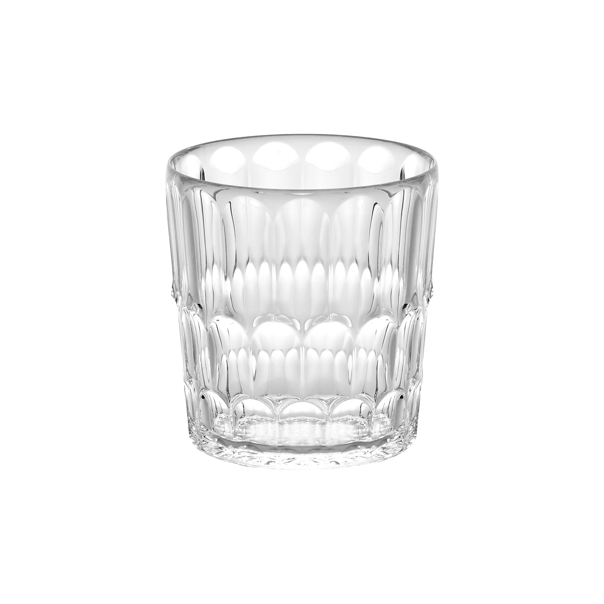 Guzzini Vanity Low Tumbler 12oz - Stylish Double Wall Insulated Glass Cup with Lid & Straw, Perfect for Iced Coffee, Smoothies, and Cocktails at Home or Office