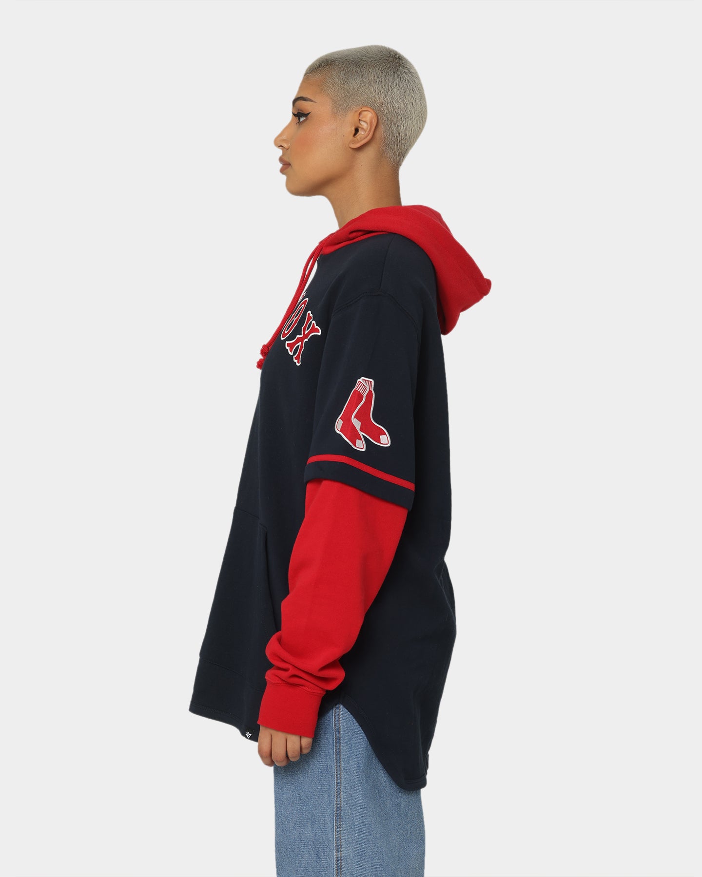 47 Brand Boston Red Sox Shortstop Hoodie for Men - Navy Blue Pullover Hooded Sweatshirt - Perfect for Baseball Games, Fall Weather & Casual Wear