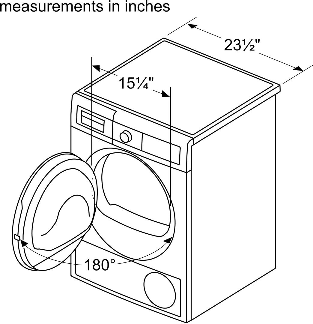 Bosch 300 Series 24 Inch Ventless Condensing Electric Dryer WTG86403UC - Perfect for Apartments, Small Homes & Energy-Efficient Laundry Rooms