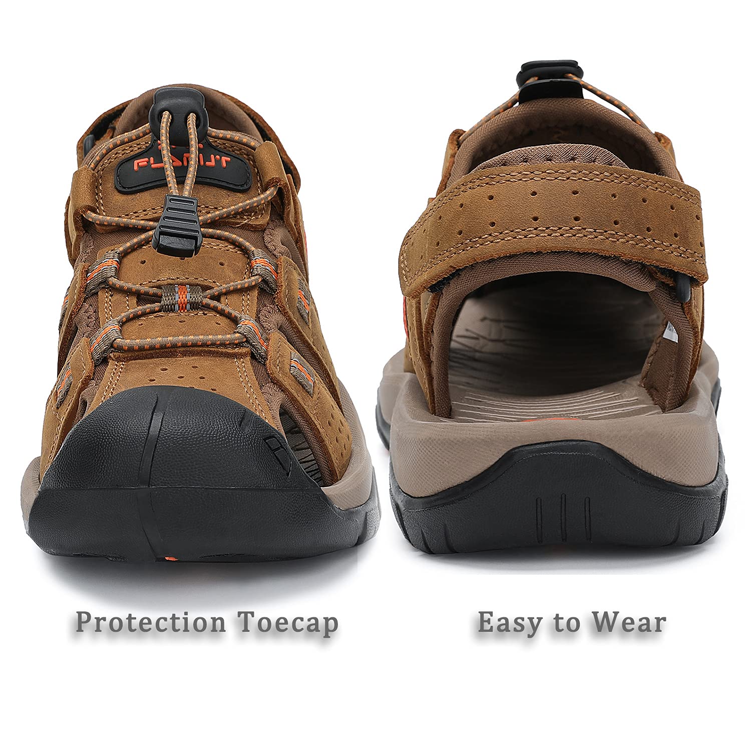 FLARUT Men's Closed Toe Sport Sandals - Lightweight Hiking & Trail Walking Sandals for Outdoor Adventures, Water Shoes for Beach & Casual Wear