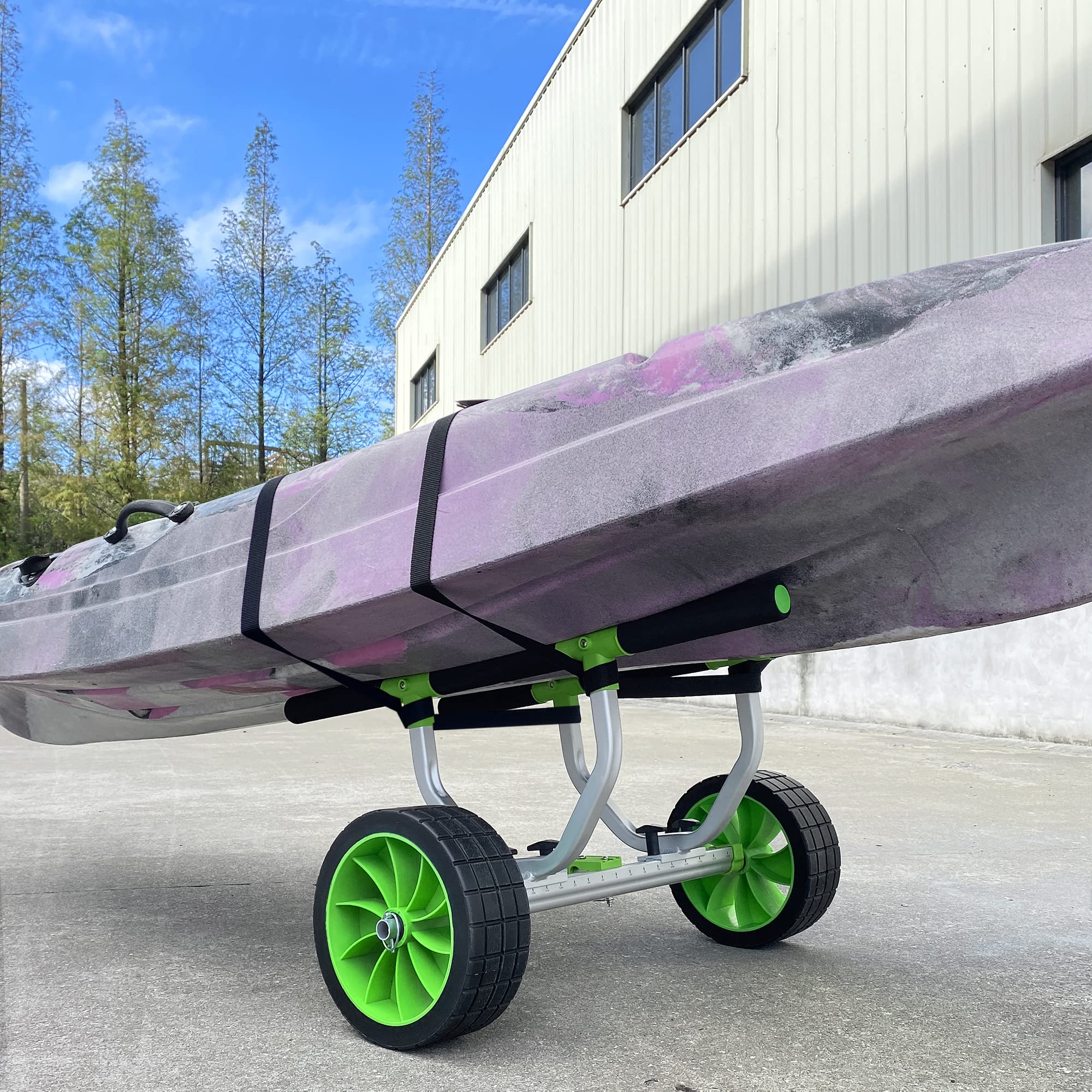 Kayak Cart with Airless Tires - Heavy Duty Paddle Board & Canoe Dolly, SUP Carrier for Easy Watercraft Transport | Perfect for Beach, Lake & Outdoor Adventures