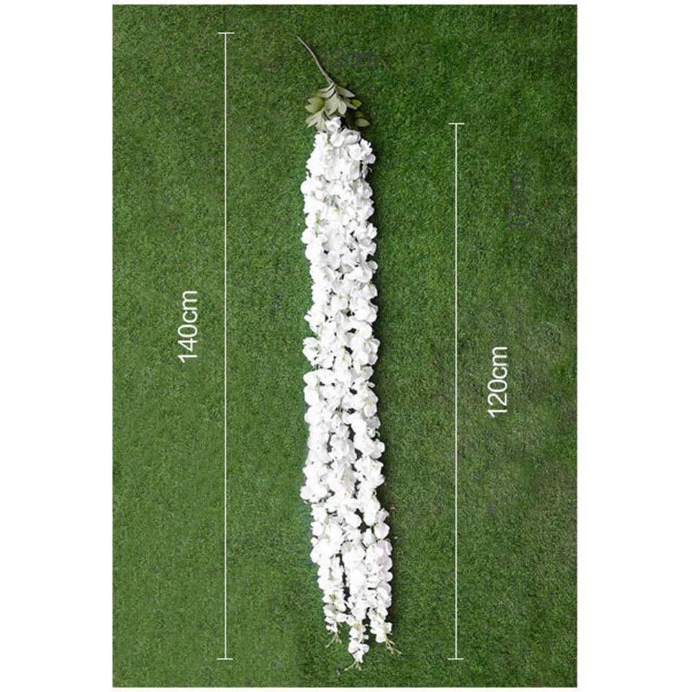 6 PCS Artificial Wisteria Hanging Flowers Vine Garland - 55 Inch Fake Purple Wisteria for Wedding Decor, Home Garden, Party, Baby Shower & Outdoor Decorations - Perfect for Ceiling, Arch, Pergola & Wall Decor