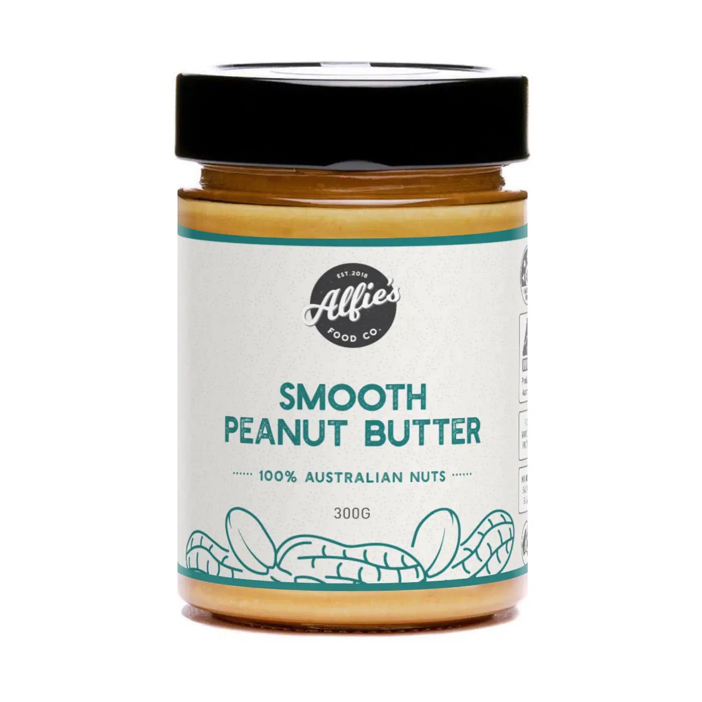 Alfies Smooth Peanut Butter - Creamy, All Natural, No Sugar Added | Perfect for Sandwiches, Baking & Healthy Snacks
