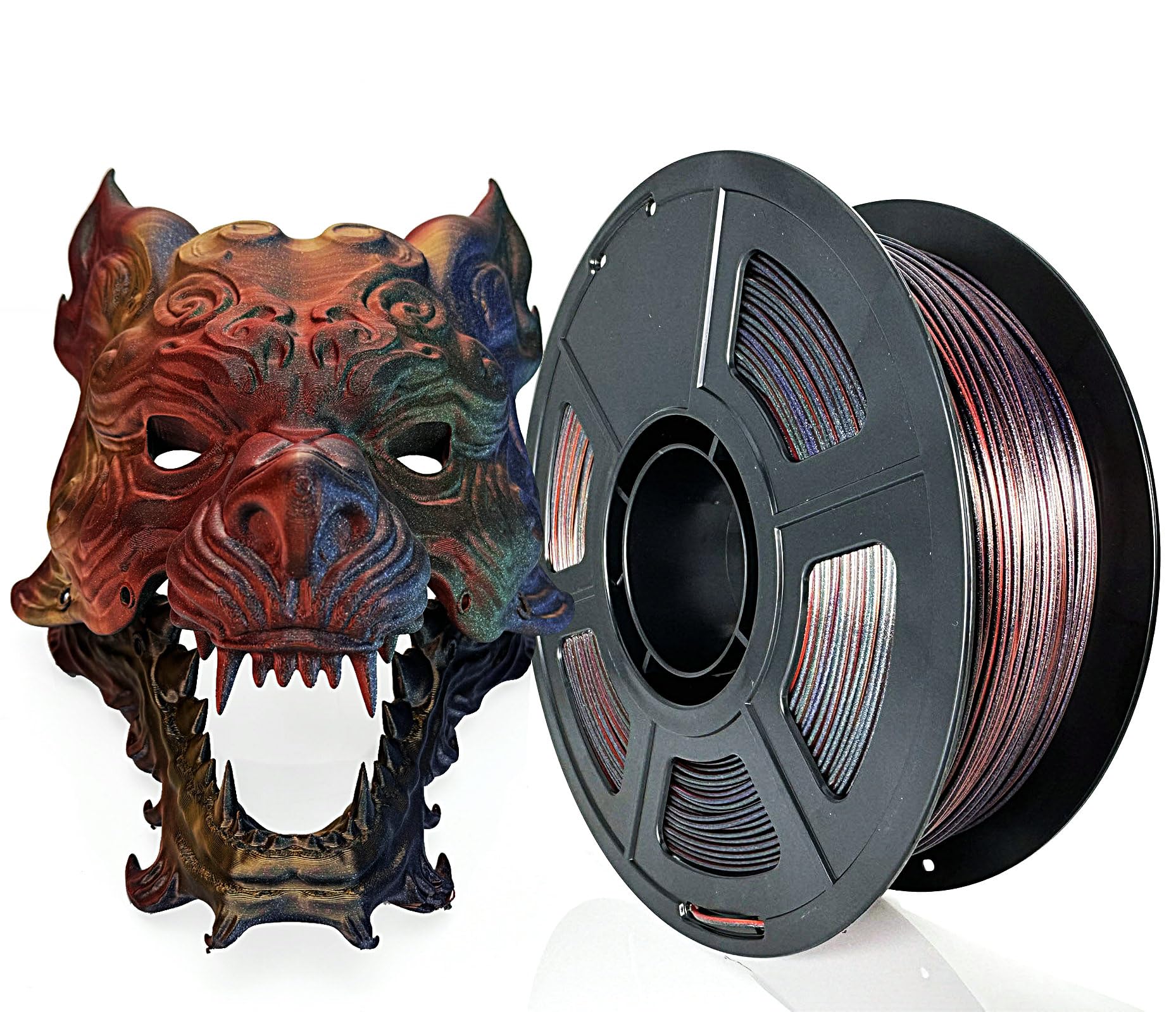 Premium PLA 3D Printer Filament - Dual Color Gold/Red & Green/Blue - 1.75mm Diameter - 1kg (2.2lbs) Spool - Ideal for 3D Printing Projects, DIY Crafts, and Prototyping