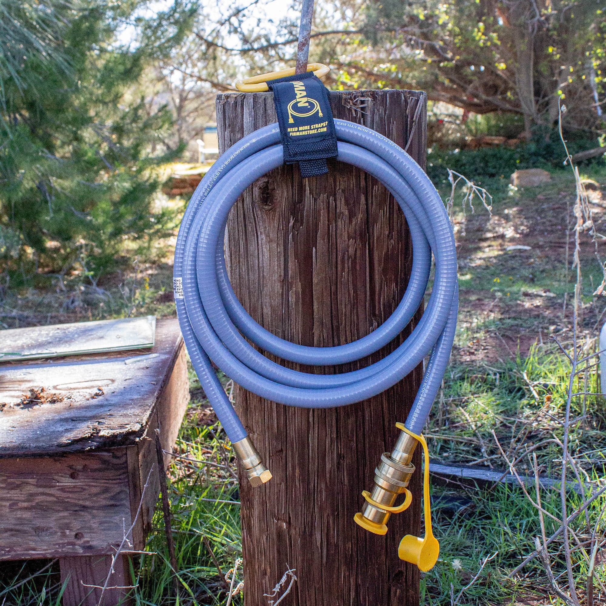 10' Natural Gas Hose with Storage Strap - Flexible & Durable for Grills, Fire Pits & Outdoor Appliances (Black)