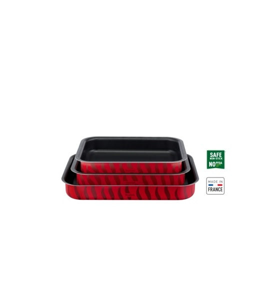 Tefal Tempo Flame Oven Safe Cookware Set - 3 Piece Baking Dishes for Roasting, Casseroles & Meal Prep | Durable & Non-Stick Ceramic Coating