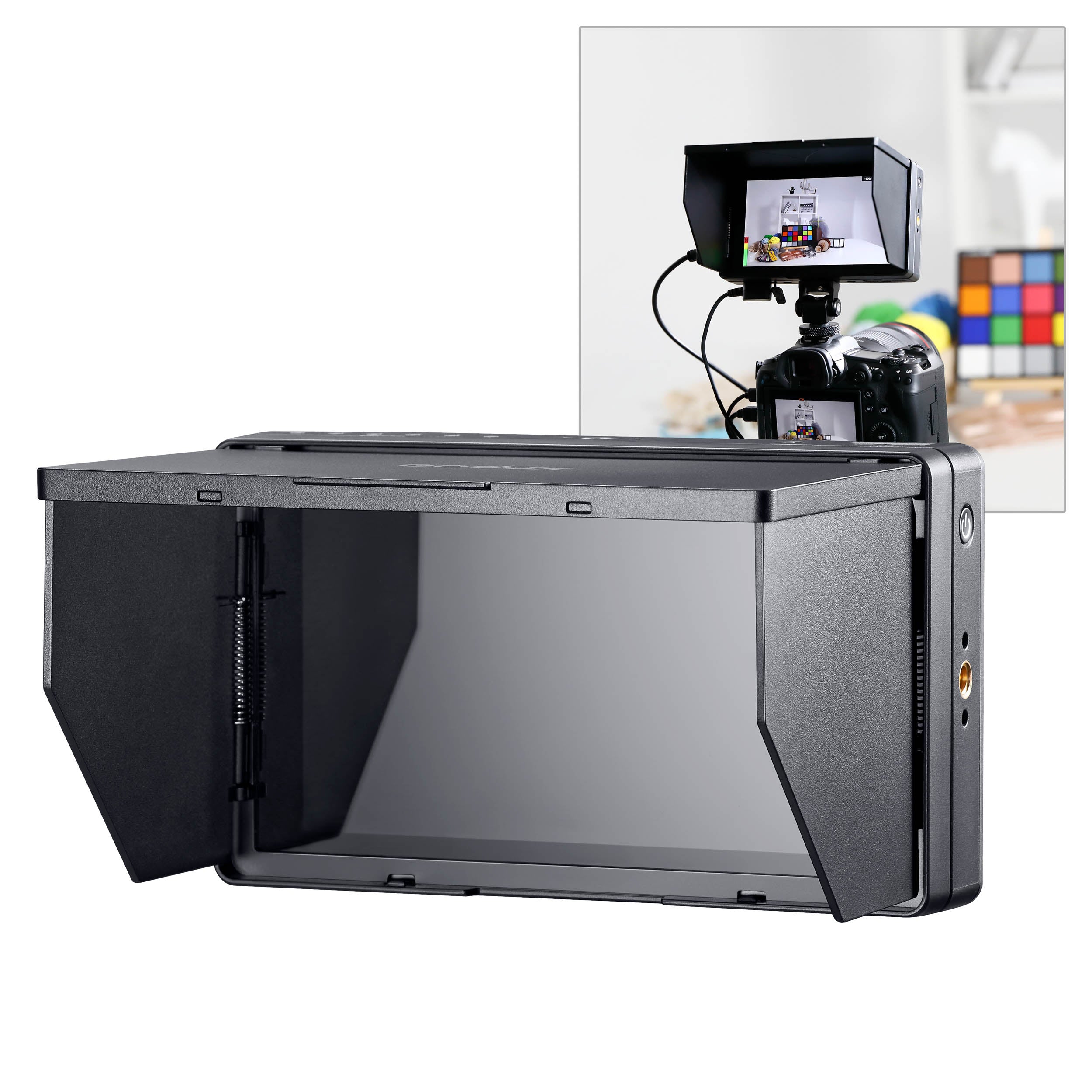 GM55 5.5 Inch IPS Touchscreen Field Monitor with 4K HDMI Input - On Camera LCD Display for DSLR, Mirrorless & Video Production