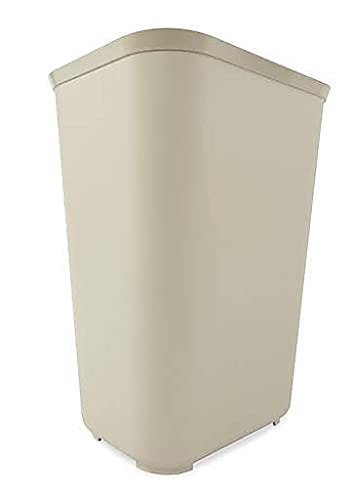 Rubbermaid Commercial 254400BG 10-Gallon Fire-Resistant Rectangular Wastebasket - Fiberglass Trash Can for Office, Kitchen & High-Traffic Areas - Beige