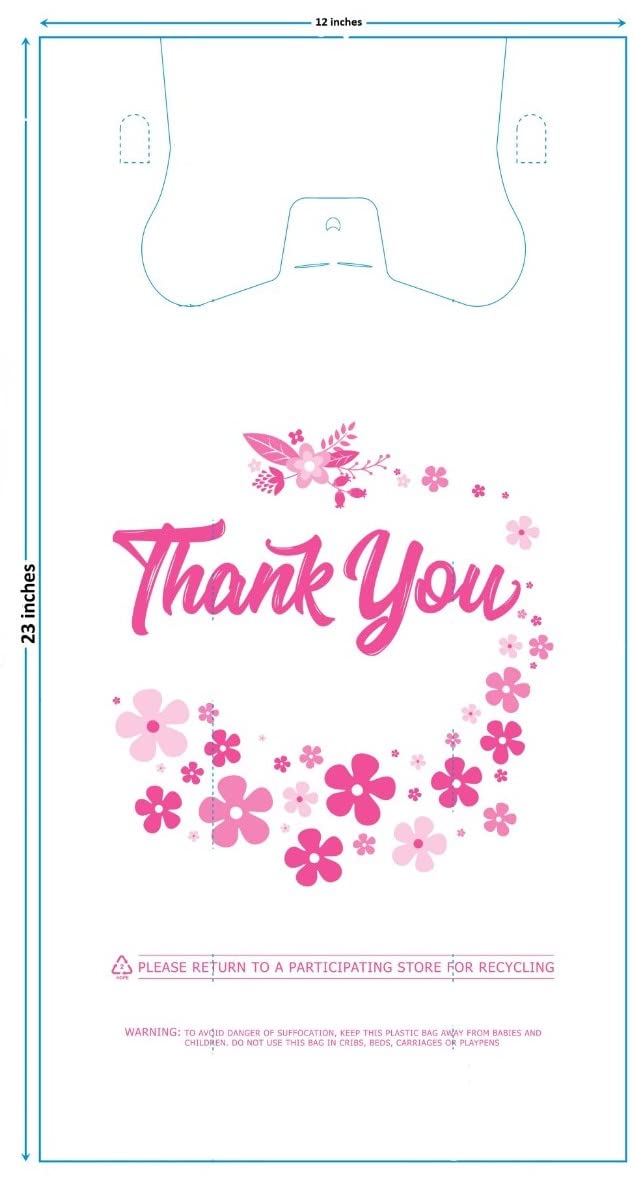 Lina Plastics 300 Count White Thank You T-Shirt Bags 12