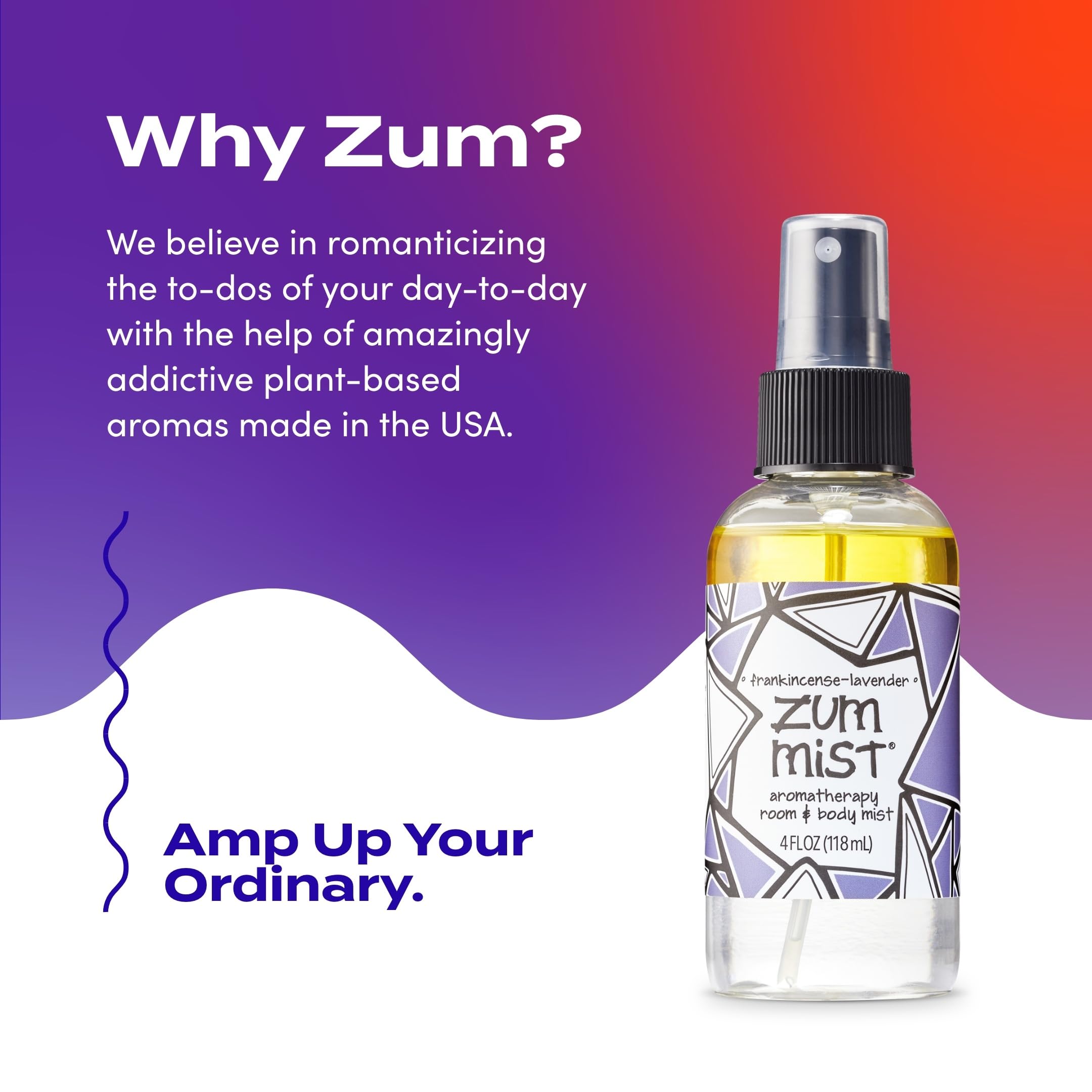 Zum Indigo Wild Mist Room & Body Spray - Natural Aromatherapy Essential Oil Spray for Relaxation & Stress Relief - Frankincense & Lavender Scented Body Mist & Home Fragrance - 4 fl oz - Perfect for Yoga, Meditation & Bedtime Relaxation
