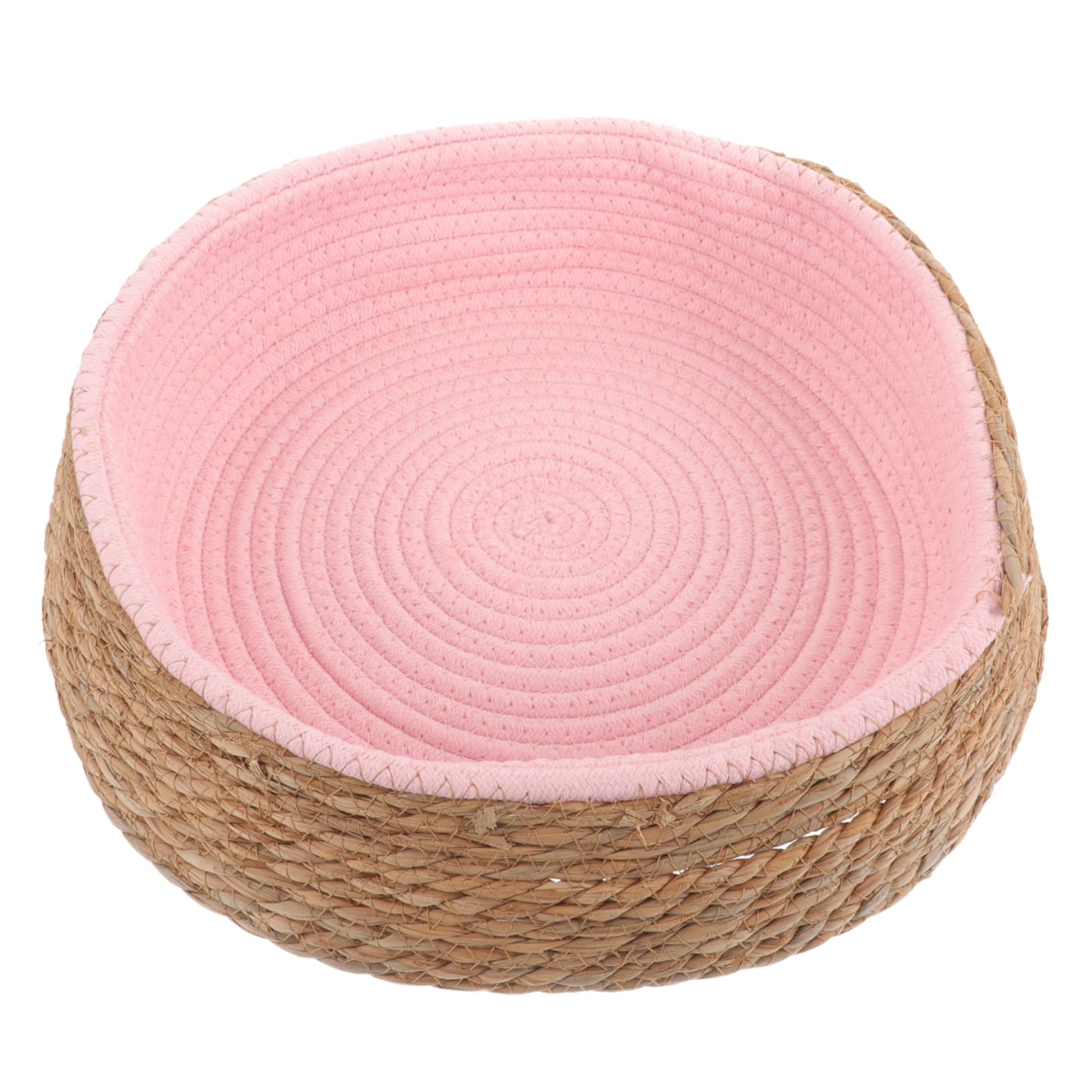 Balacoo Rattan Round Pet Bed - Soft Cushion Dog & Cat Bed for Small Pets, Breathable Willow Wicker Basket with Washable Pad - Cozy Sleeping Nest for Home, Living Room, or Patio Use