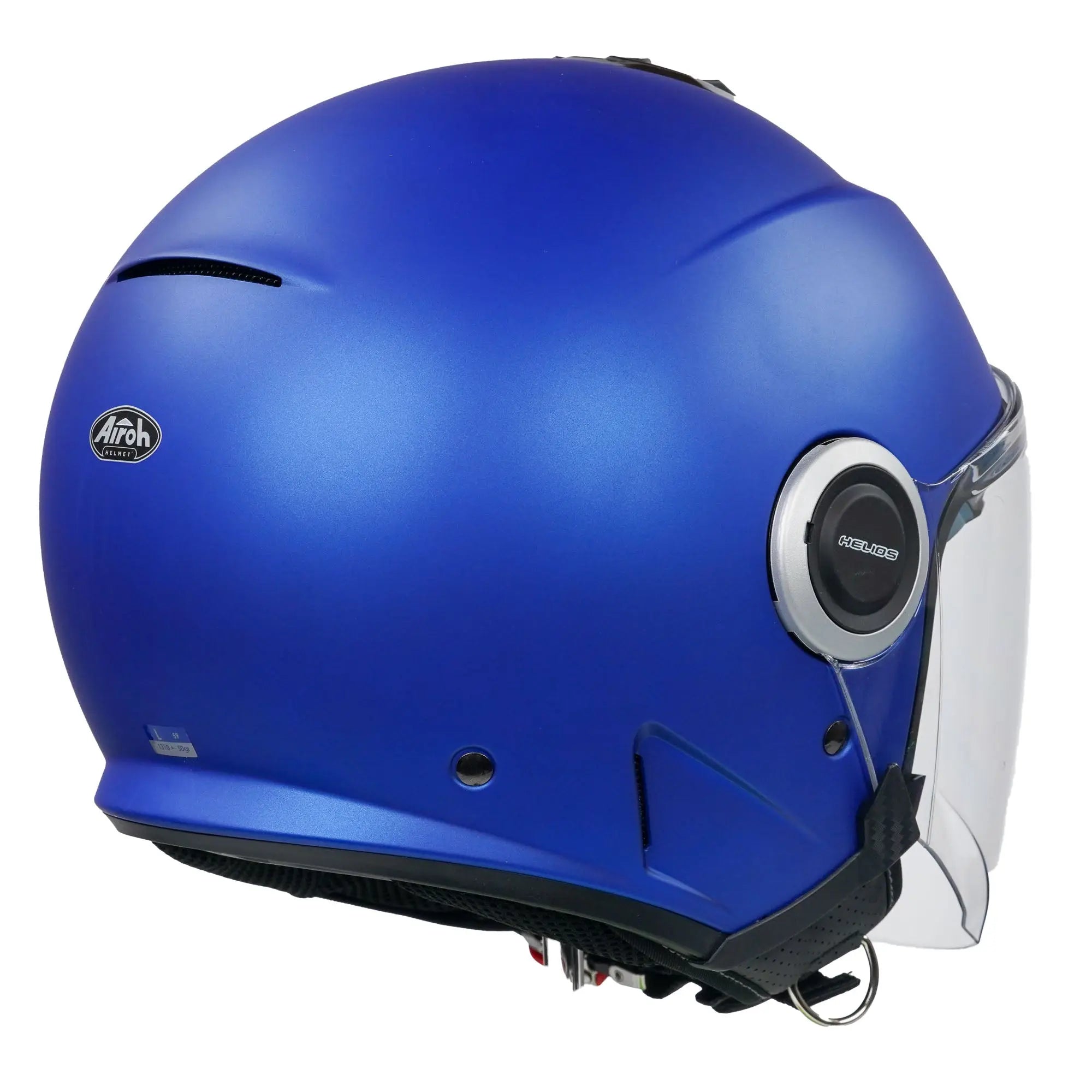 Airoh Helios Urban Jet Matt Blue Motorcycle Helmet - Lightweight, DOT Certified for Safety - Perfect for City Commuting & Urban Riding