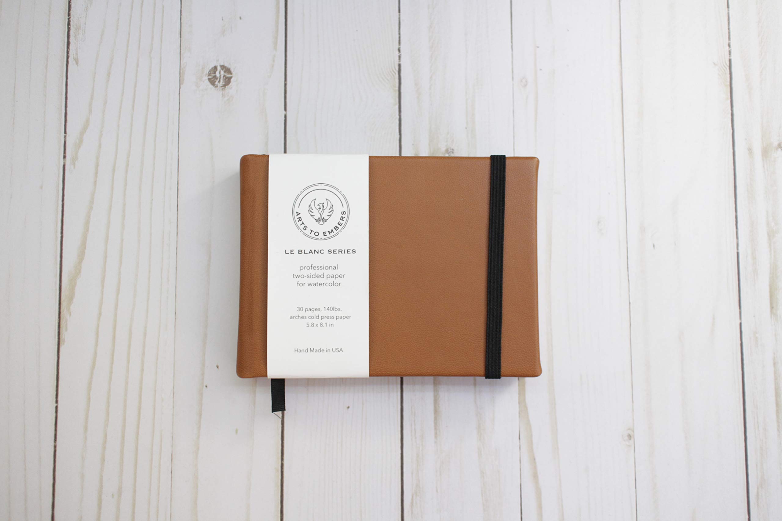 Premium A6 Leather Sketchbook - Brown Cognac Watercolor Journal for Artists & Travelers, Perfect Gift for Sketching, Painting & Note-Taking