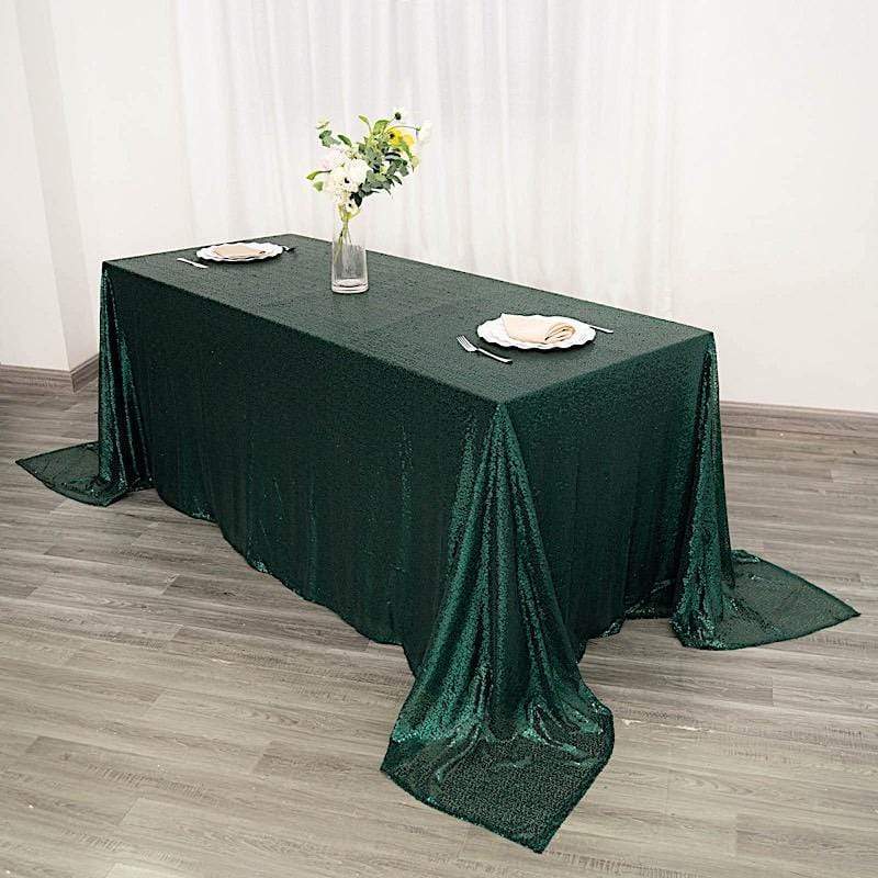 90x132 Inch Sparkling Sequined Rectangular Tablecloth for Wedding, Party, and Holiday Decorations - Elegant Dining Table Cover for Special Occasions