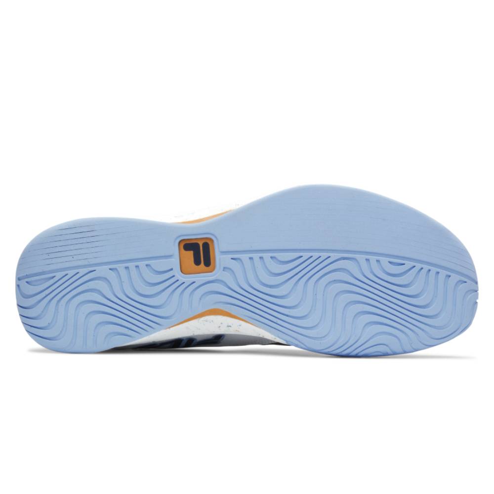 FILA Mondo Forza Men's Tennis Shoes - White & Navy Blue Athletic Sneakers for Court Sports, Casual Wear & Gym Workouts