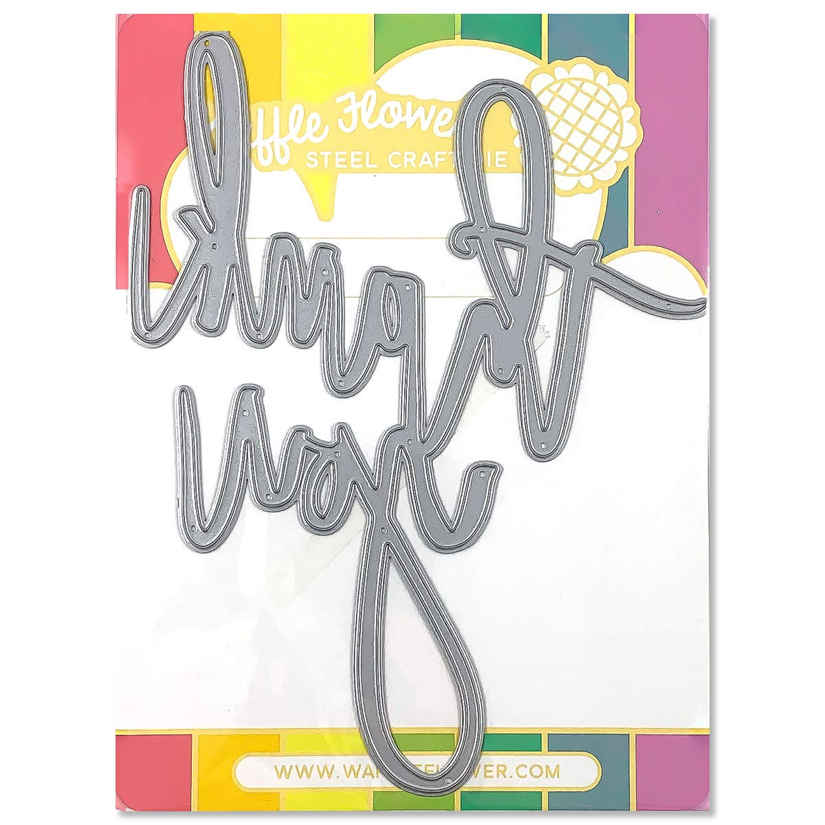 Waffle Flower Oversized Thank You Die - Perfect for Handmade Greeting Cards, Scrapbooking & DIY Crafts - Show Appreciation with Elegant Die-Cut Designs