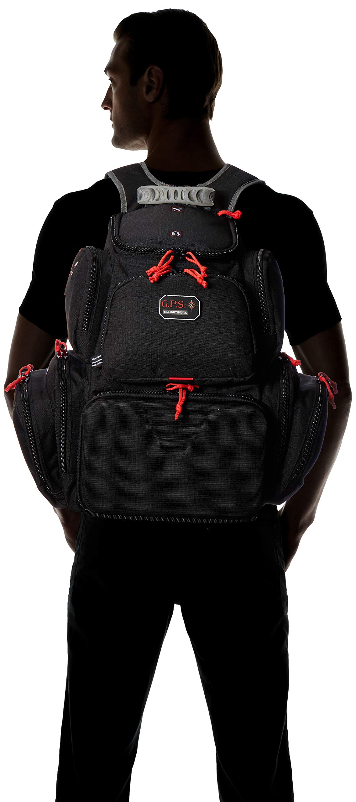 G.P.S. Handgunner Range Backpack with Foam Cradle - Holds 4 Pistols, Ammo & Shooting Gear - Durable Tactical Backpack for Gun Range, Hunting & Outdoor Shooting Practice
