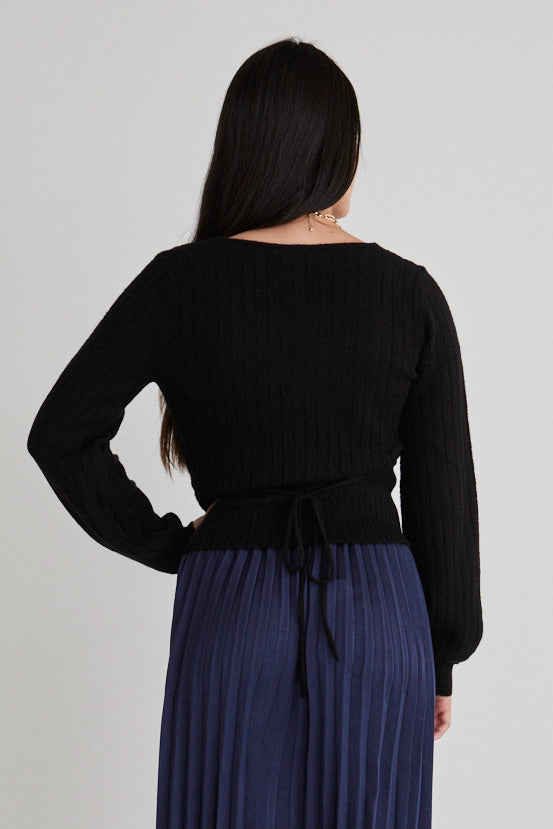 Honest Black Ballerina Soft Rib Knit Wrap - Elegant Women's Ballet Wrap for Dance, Yoga & Casual Wear