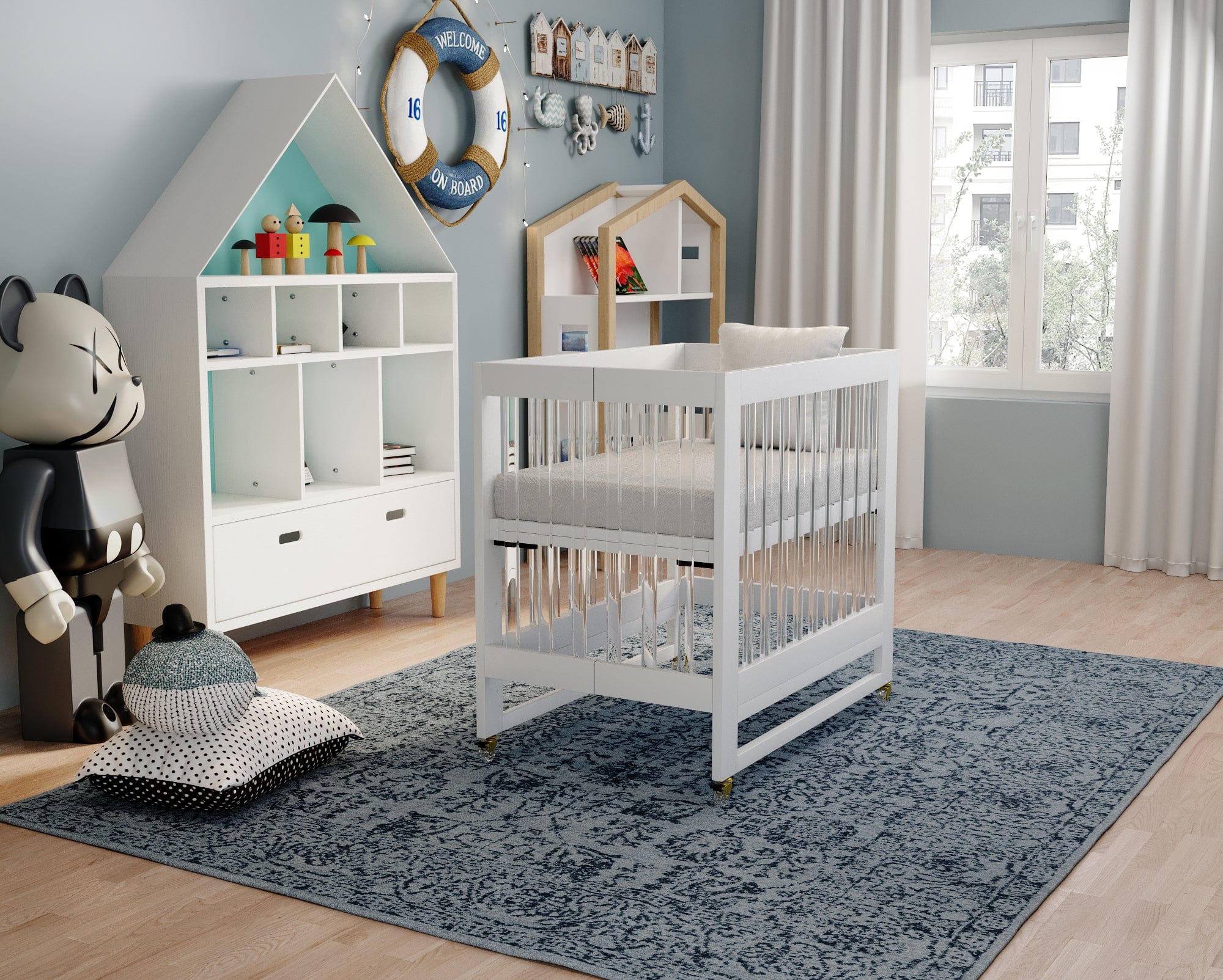 Melo Caress Portable Crib - Lightweight Travel Baby Crib for Newborns & Toddlers | Foldable Compact Design for Home, Nursery & On-The-Go Use