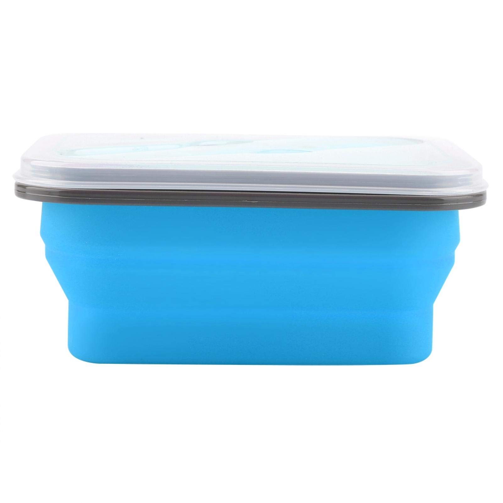 Collapsible Silicone Lunch Box 600ml - Portable Folding Food Storage Container for School, Office & Travel (Blue) | BPA-Free, Leak-Proof Meal Prep Bowl for Adults & Kids
